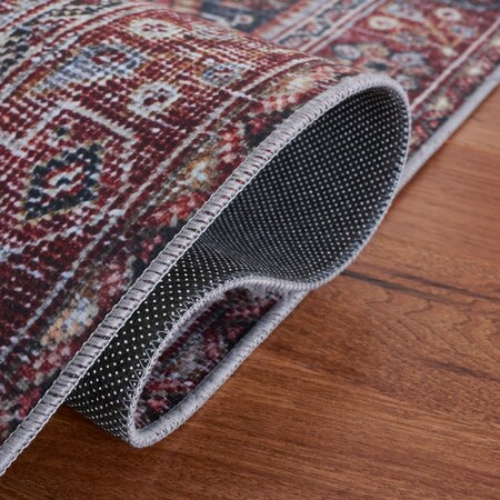 Safavieh 6 x 6 ft. Tucson Collection Round Power Loomed Rug; Dark Green & Rust TSN175Y-6R